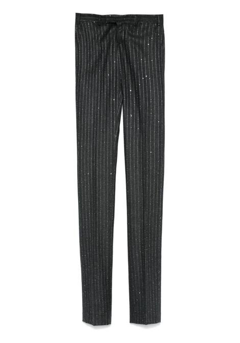 Black pinstripe pattern sequin trousers Laneus - women