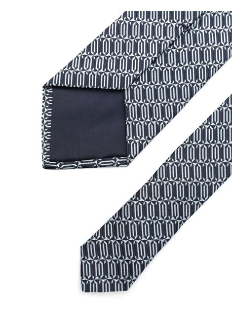 Cravatta in seta con effetto jacquard in blu Lanvin - uomo LANVIN | AMSALV0EETIQ2910