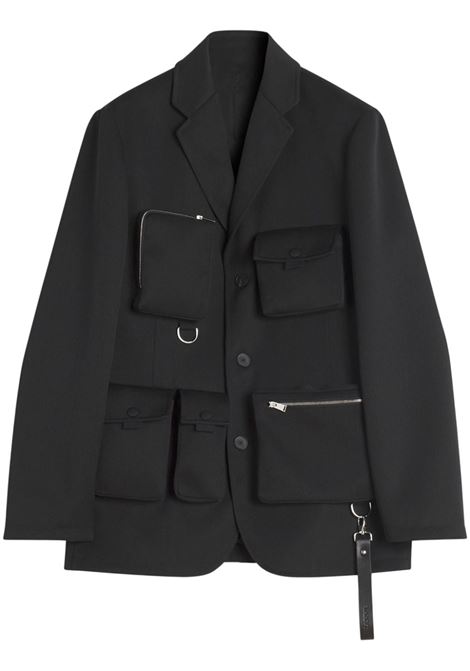 Black single-breasted pocket-design blazer Lanvin-men