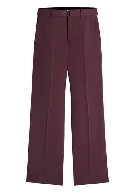 Burgundy belted tailored trousers Lanvin - men LANVIN | Trousers | RMTR0053585739