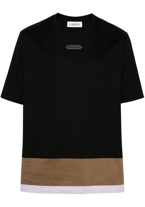 Black striped T-shirt Lanvin - men