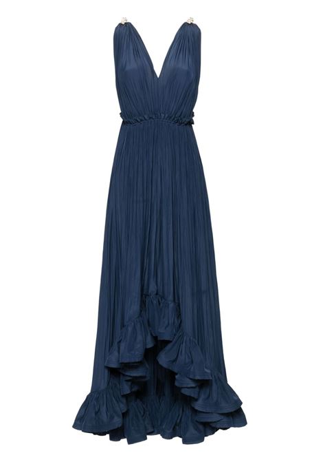 Abito da sera con ruches in blu di Lanvin - donna