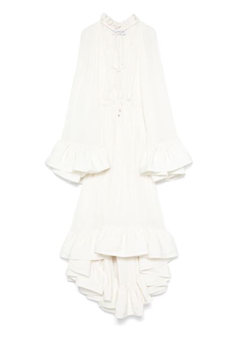 White  ruffled midi dress Lanvin - women LANVIN | Dresses | RWDRC1424778001