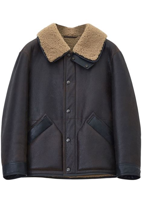 Giacca in shearling in marrone Lemaire - uomo LEMAIRE | Capispalla | CO1080LL0092BR495