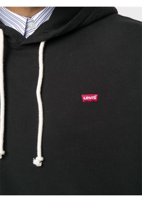 Black logo plaque long-sleeve hoodie Levi's - men LEVI'S | 345810001MNRLBLK