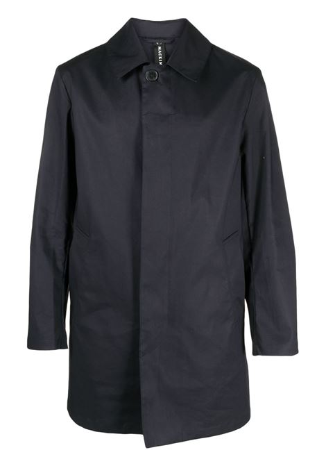 Blue single-breasted raincoat - men