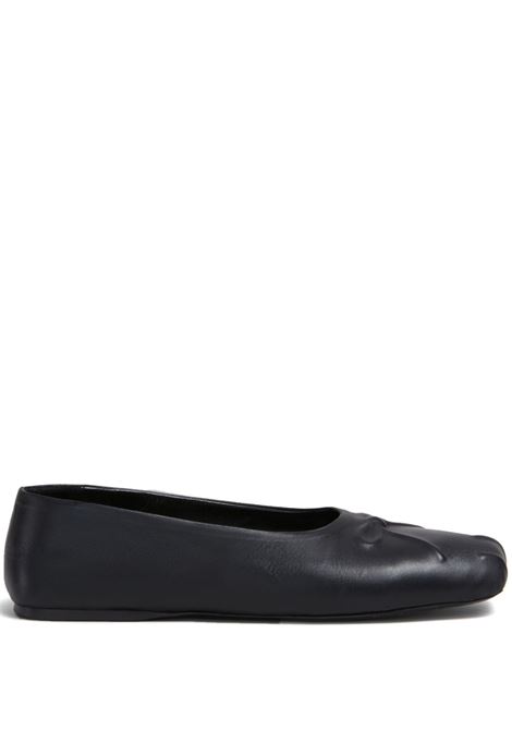 Black dancer leather ballerina shoes Marni - women