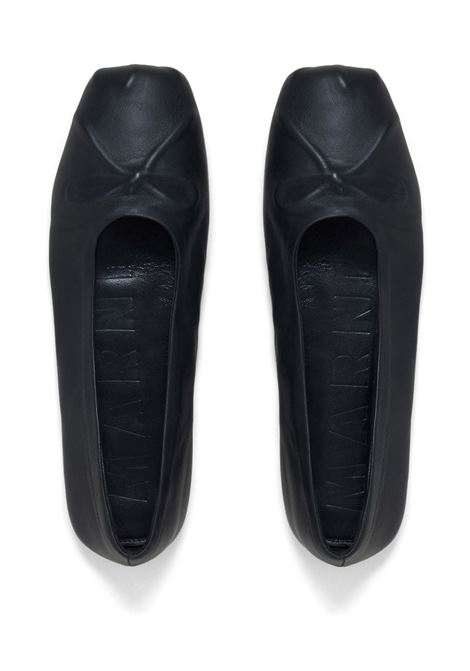 Black dancer leather ballerina shoes Marni - women MARNI | BAMS004700P362800N99