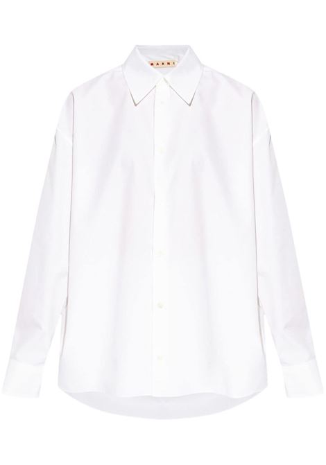 Camicia a maniche lunghe in cotone in bianco Marni - donna