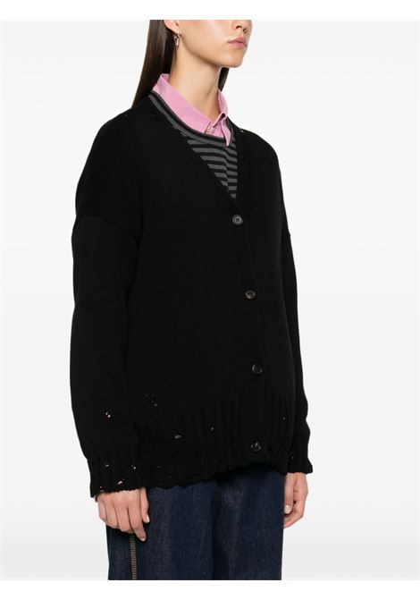 Cardigan con logo ricamato  in nero Marni - donna MARNI | CDMD0354A0UFC65200N99