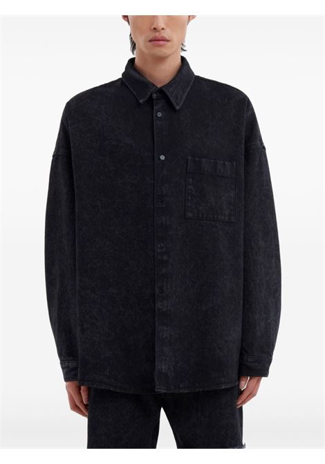 Camicia denim a maniche lunghe in cotone in nero Marni - uomo MARNI | CUJU0061A2USCV35MMN99