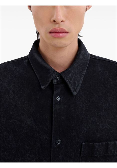 Camicia denim a maniche lunghe in cotone in nero Marni - uomo MARNI | CUJU0061A2USCV35MMN99