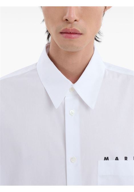 Camicia a maniche lunghe in cotone in bianco Marni - uomo MARNI | CUMU0061P2USCT88LOW01