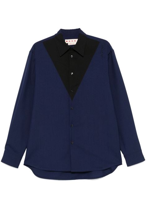 Blue colourblock shirt Marni - men