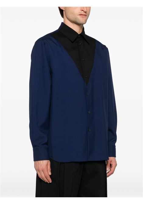 Camicia con design color-block in blu e nero Marni - uomo MARNI | CUMU0325QSTW83900B80