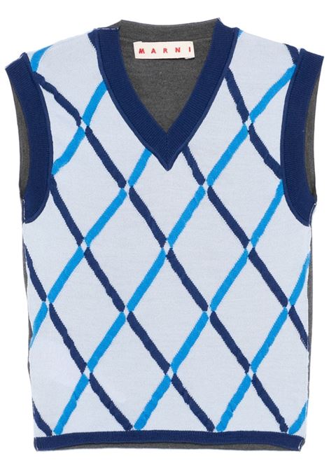 Gilet a rombi in blu Marni - donna