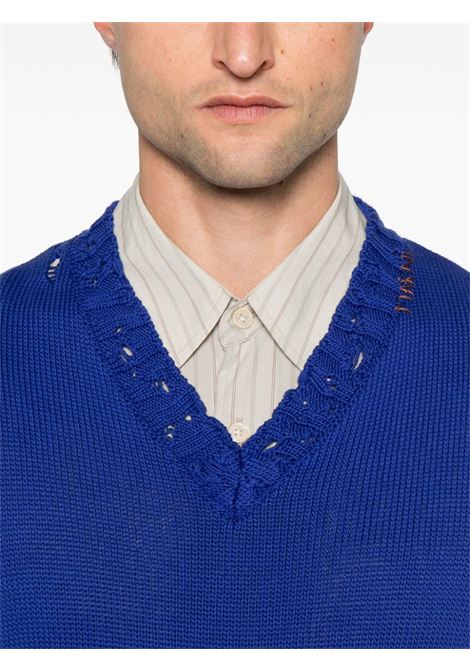 Gilet con scollo a v in blu Marni - uomo MARNI | CVMG0091A0UFC65200B59