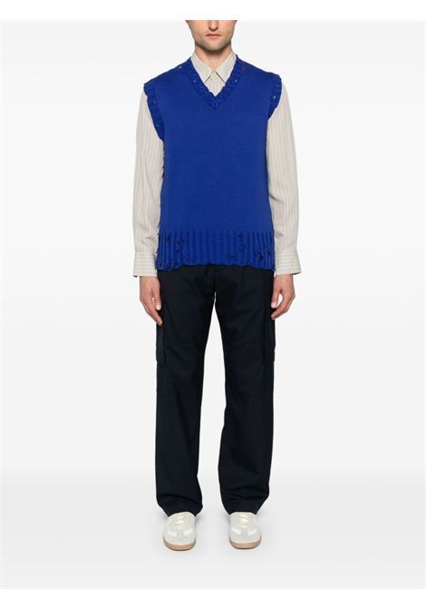 Gilet con scollo a v in blu Marni - uomo MARNI | CVMG0091A0UFC65200B59