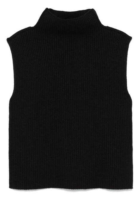 Gilet a coste con logo in nero Marni - donna MARNI | DVMD0188A0UFWH2200N99