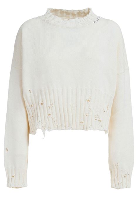 Maglione con effetto vissuto in bianco - MARNI donna