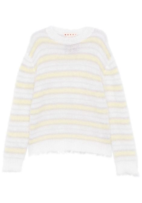 Grey, white and yellow striped jumper Marni - men MARNI | Sweaters | GCMG0161Q0UFU174V2W01