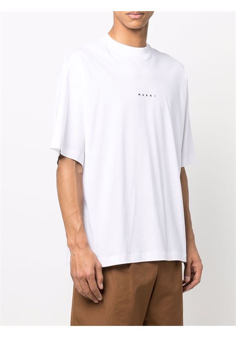 White logo-print T-shirt -MARNI  men MARNI | T-shirt | HUMU0223P1USCS87LOW01