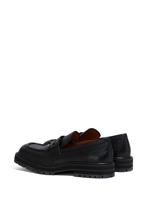 Black ring-embellished loafers Marni - men MARNI | MOMR005903P508800N99