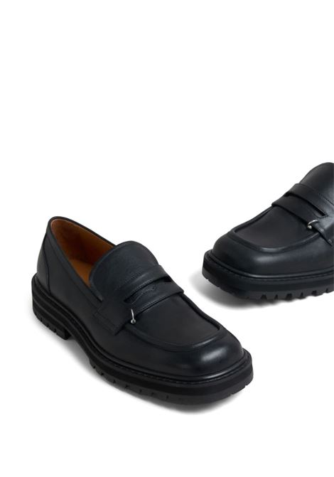 Black ring-embellished loafers Marni - men MARNI | MOMR005903P508800N99