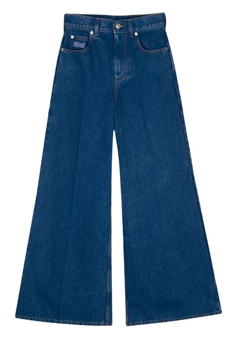 Blue organic-cotton wide-leg jeans Marni - women