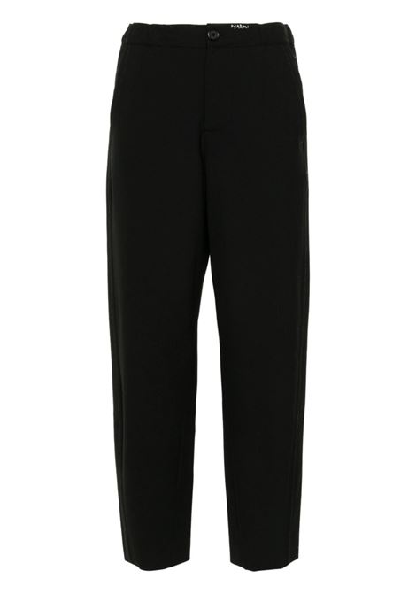 Black logo-embroidered trousers Marni - women