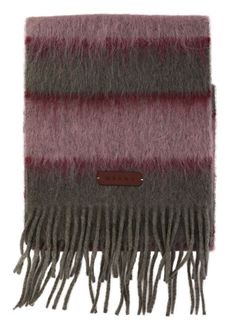 Multicolored striped fringed scarf Marni - unisex MARNI | Scarves | SCMC0121Y0UAW038STC29