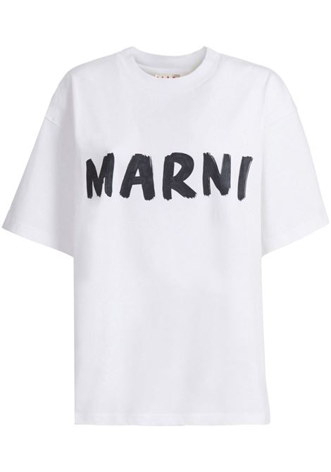 T-shirt con stampa in bianco - MARNI donna MARNI | THJET49EPHUSCS11LOW01