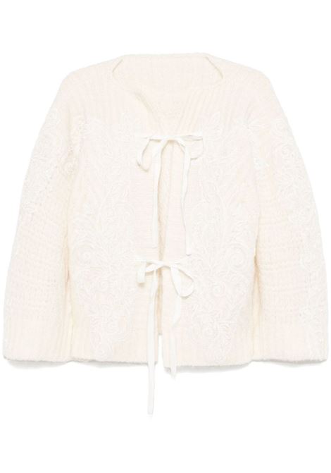 White floral lace-appliqué cardigan Maurizio - women