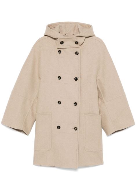 Parka doppiopetto in lana e cachemire arturo in beige Maxmara - donna