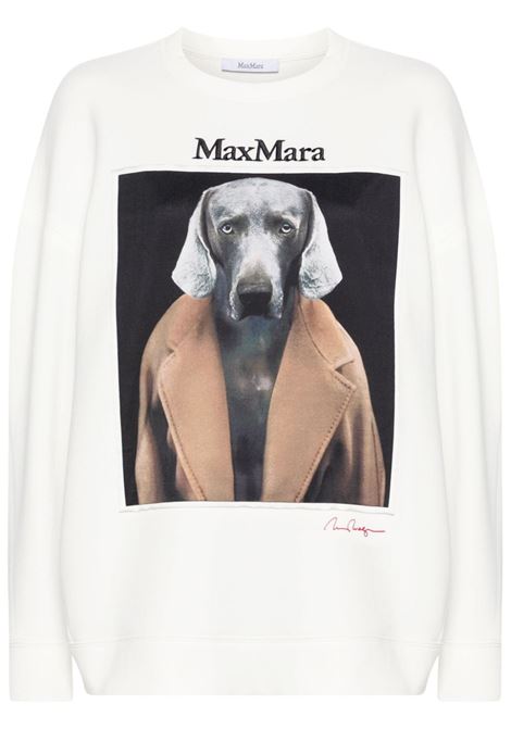 Felpa con stampa grafica bacco in bianco Maxmara - donna