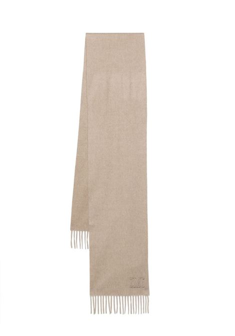 Beige embroidered-logo cashmere scarf Max Mara - women