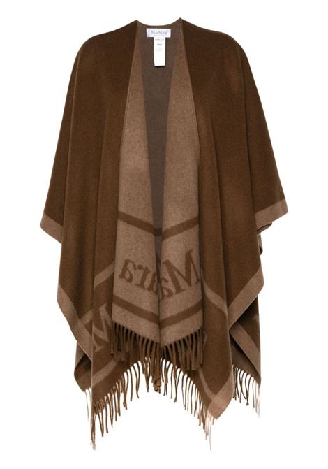 Brown logo-jacquard cape Max Mara - women