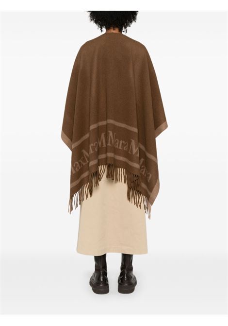 Brown logo-jacquard cape Max Mara - women MAXMARA | 2424736051600005