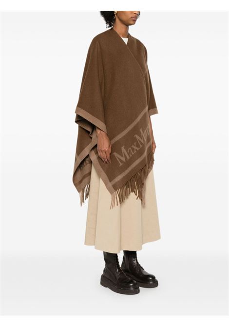 Brown logo-jacquard cape Max Mara - women MAXMARA | 2424736051600005