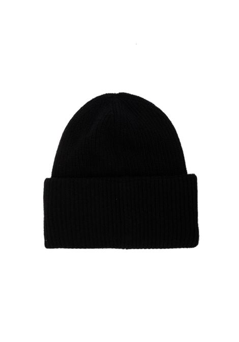 Black logo patch beanie hat Moncler - unisex MONCLER | 3B00048M1241999