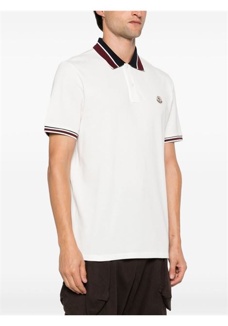 Polo con applicazione logo in bianco Moncler - uomo MONCLER | 8A0001889A16034