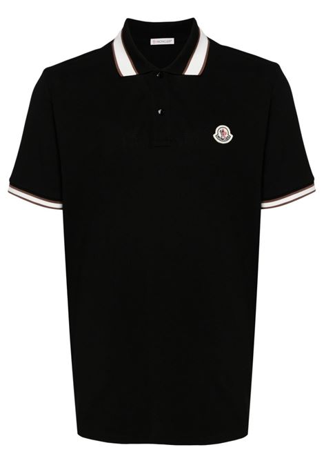 Polo con logo in nero Moncler - uomo MONCLER | 8A0001889A16999