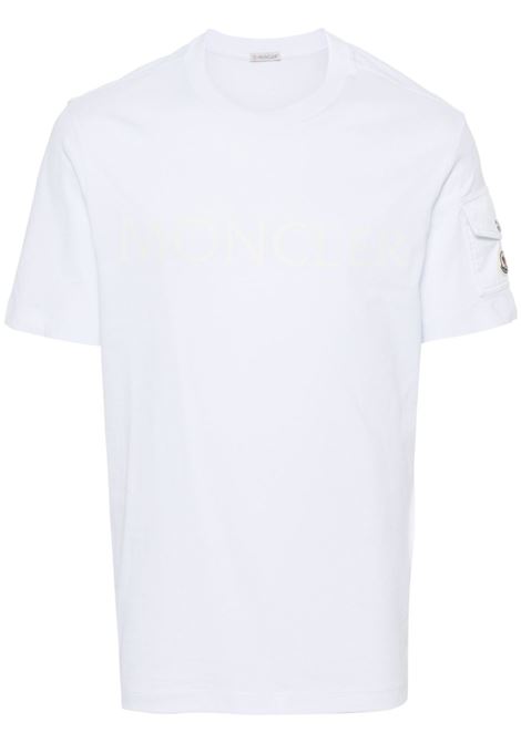 T-shirt con logo in bianco Moncler - uomo