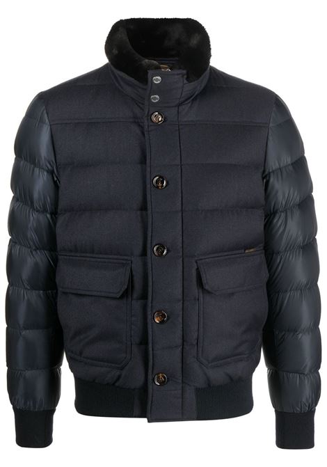 Blue high-neck quilted down jacket Moorer - men