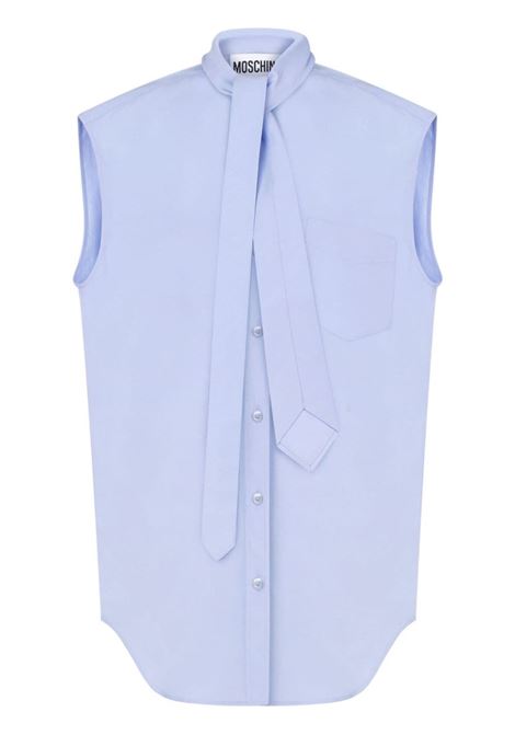 Camicia smanicata in blu Moschino - donna