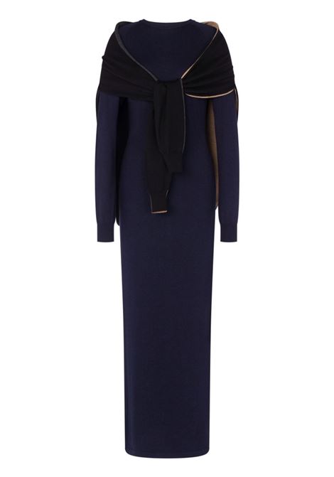 Dark blue attached-scarf dress Moschino - women