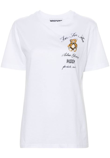 White teddy bear-print T-shirt Moschino - women MOSCHINO | 070454411001