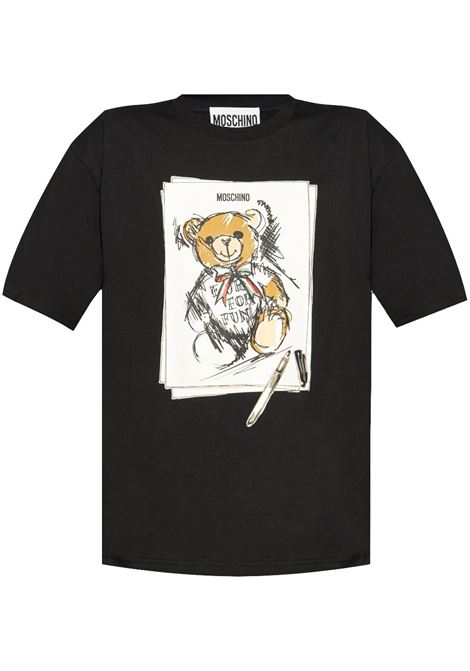 T-shirt con stampa in nero Moschino - donna