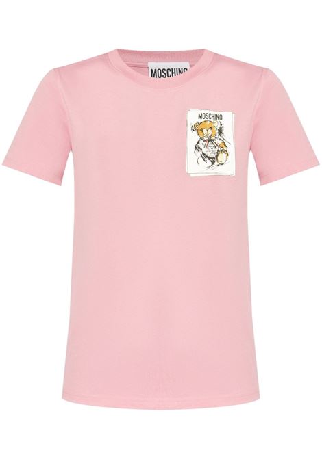 T-shirt con stampa in rosa Moschino - donna MOSCHINO | T-shirt | 070555411181