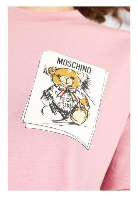 T-shirt con stampa in rosa Moschino - donna MOSCHINO | 070555411181